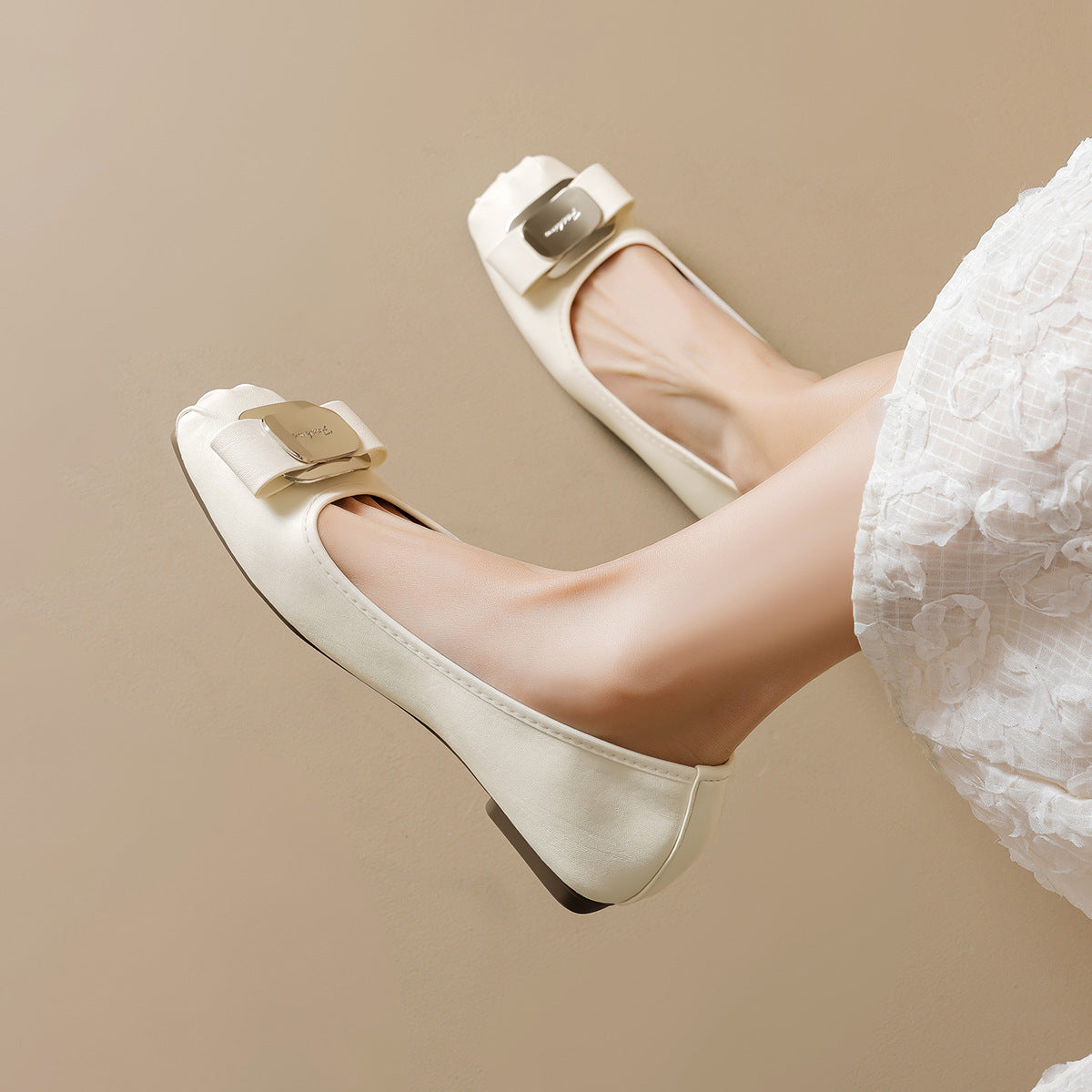Damen Ballerinas mit dekorativer Schnallenverzierung und komfortabler Innenausstattung