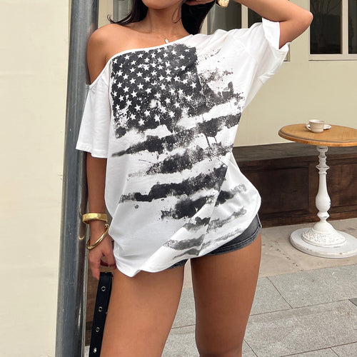 Damen lässiges T-Shirt mit grafischem Print R&B
