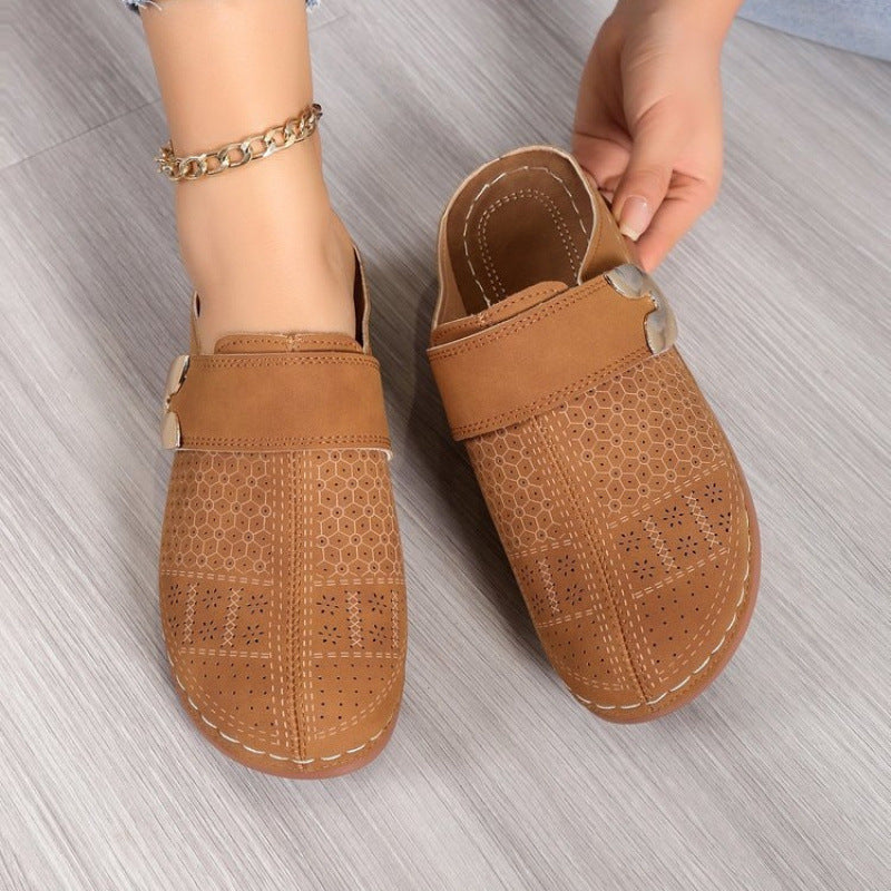 Damen bequeme Clogs mit atmungsaktiver Obermaterialstruktur und modischem Riemchen EB