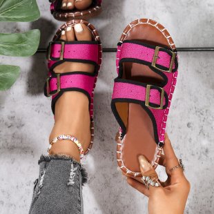 Damen offene Riemchensandalen mit verstellbaren Schnallen R&B