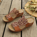 Damen Wedge-Sandalen mit floralem Riemendesign und komfortabler Fußbettgestaltung R&B