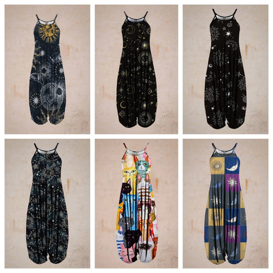 Damen Jumpsuit mit astrologischem Print R&B