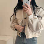 Damenjacke aus hochwertigem Wollmix mit lässigen Taschen und Oversized-Schnitt