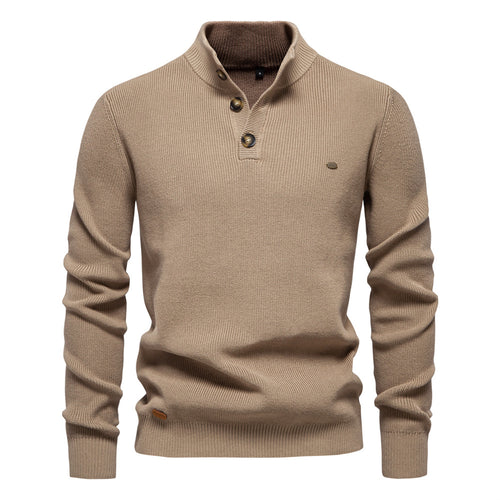 Herren Pullover mit Knopfleiste und strukturiertem Muster R&B