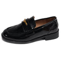 Damen elegante Loafers mit glänzender Lackoberfläche und dekorativer Schnalle R&B