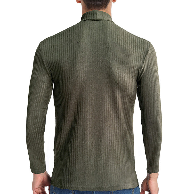 Herren feiner Rollkragenpullover aus strukturiertem Strick R&B
