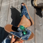 Damen Sommerliche Sandalen mit einzigartigem Glitzerdesign R&B