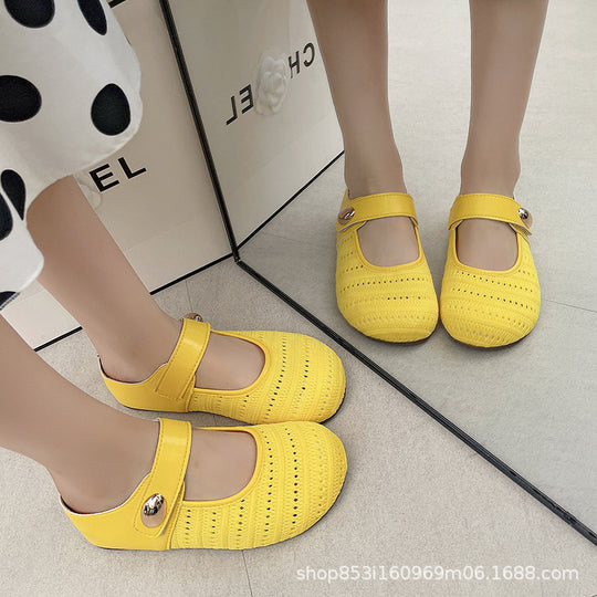 Damen Bequeme Ballerinas mit verstellbarem Riemen R&B