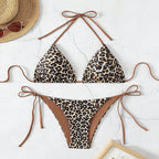 Damen Triangel-Bikini mit verstellbaren BindR&Bändern und tierischem Design R&B