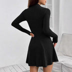 Damen Strickkleid mit eleganter Passform und langen Ärmeln R&B