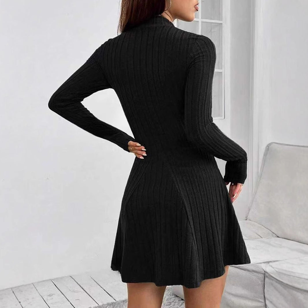 Damen Strickkleid mit eleganter Passform und langen Ärmeln R&B