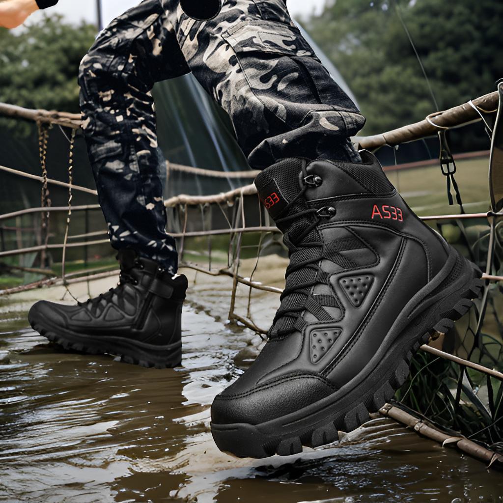Herren wasserdichte Sicherheitsstiefel mit rutschfester Sohle und atmungsaktiver Membran R&B