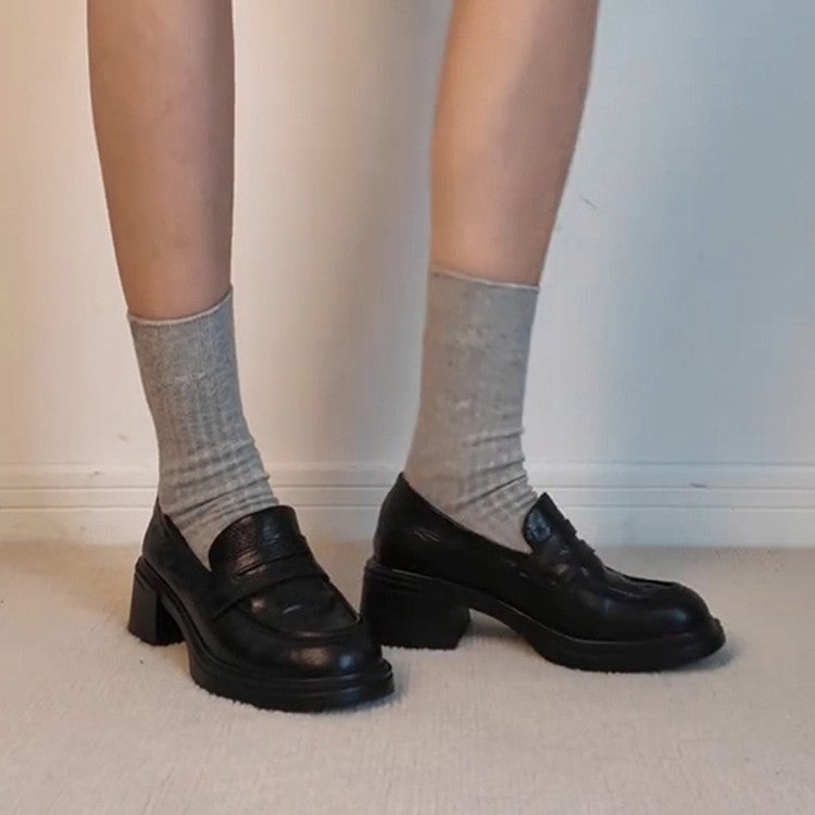 Damen Elegante Loafers mit moderner Blockabsatzgestaltung R&B