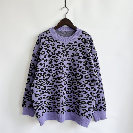 Damen legerer Pullover mit tierischem Muster R&B