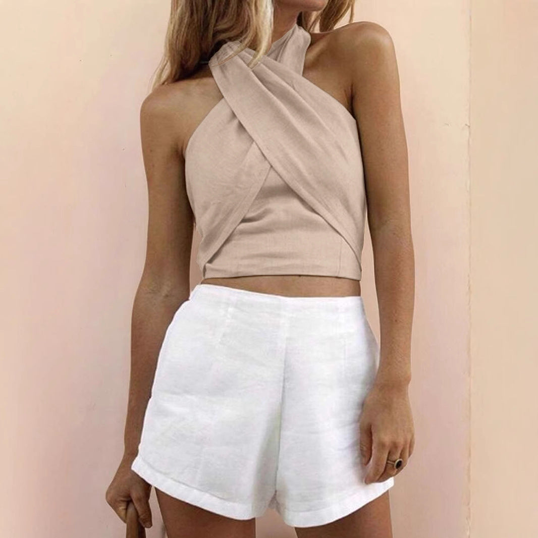 Damen Modisches Wickeloberteil mit asymmetrischem Schnitt R&B