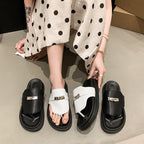 Damen Coole Zehentrenner-Sandalen mit modischem Riemen und ergonomischem Fußbett R&B