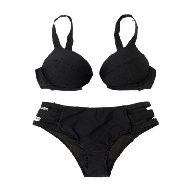 Damen Hochtaillierter Bikini mit gepolstertem Oberteil R&B