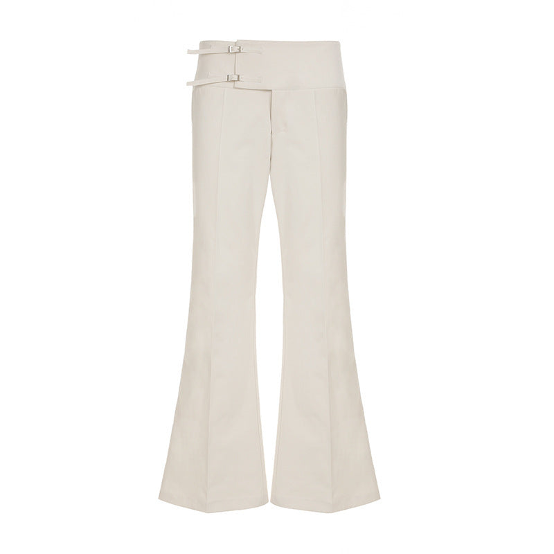 Damen Flared Pants mit modischem Taillengürtel R&B