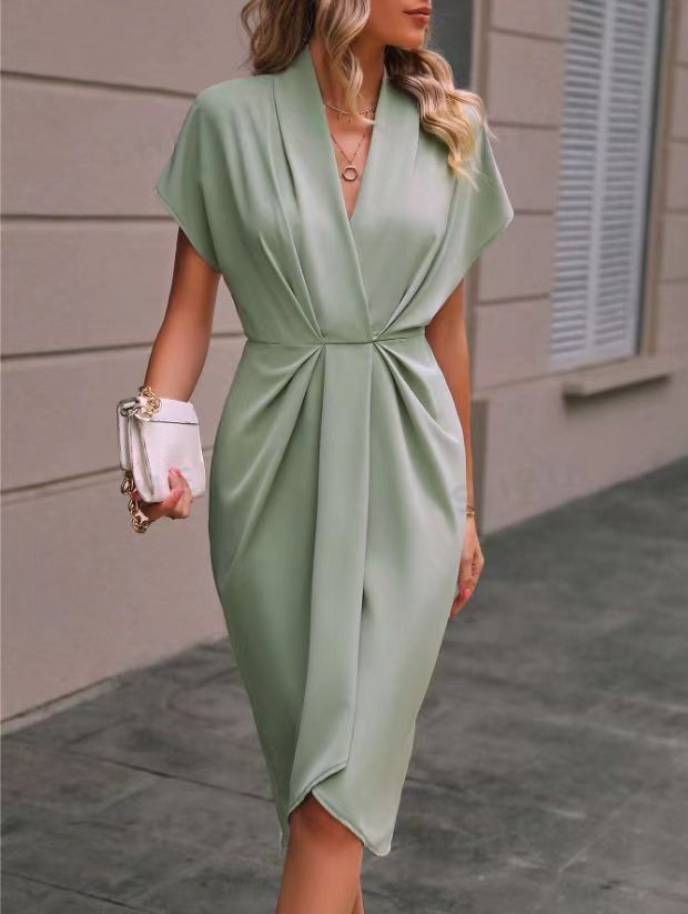 Damen Wickelkleid mit elegantem Drapierungsdesign R&B