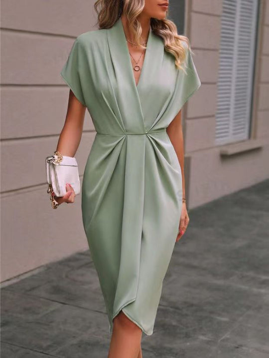 Damen Wickelkleid mit elegantem Drapierungsdesign R&B