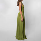 Damen nan Neckholder-Korsettkleid mit Spitzen-Corsage und fließendem Plisseerock R&B