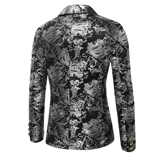 Herren eleganter Goldmuster Blazer R&B