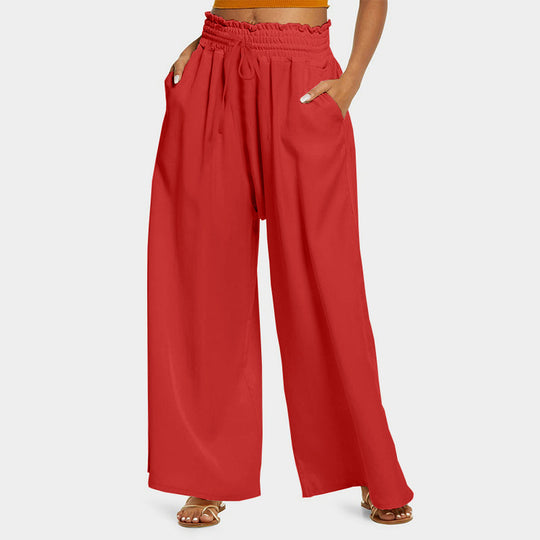 Damen Weite Freizeithose mit elastischem Bund und praktischen Taschen R&B