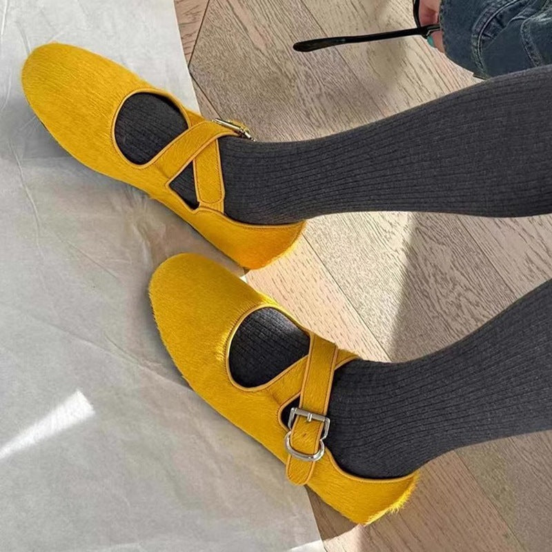 Damen Ballerinas mit elegantem Schnallenakzent und weich gepolsterter Innensohle R&B