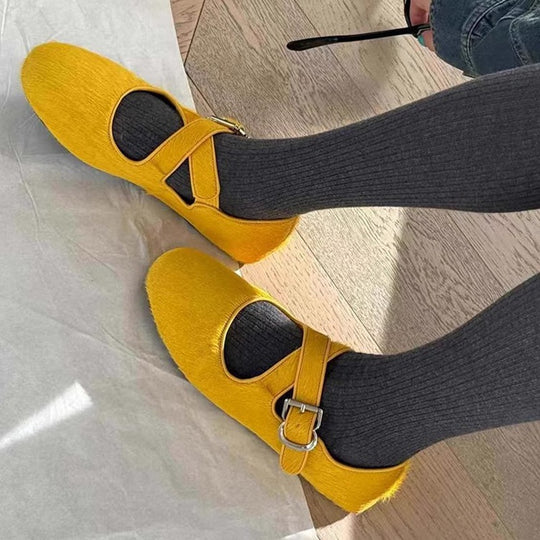 Damen Ballerinas mit elegantem Schnallenakzent und weich gepolsterter Innensohle R&B