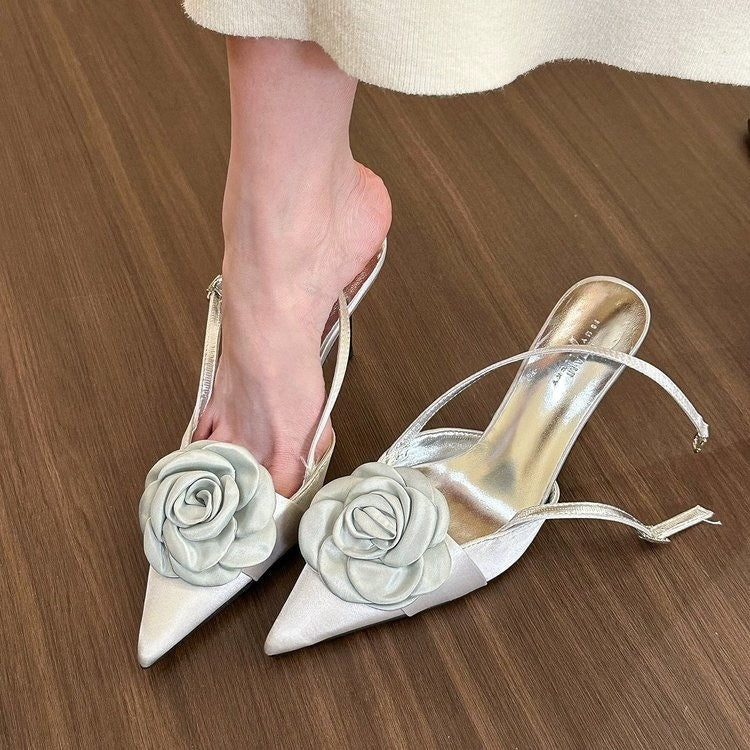 Damen Slingpumps mit Blumenapplikation R&B