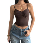 Damen trägerloses Top mit gerüschtem Detail R&B