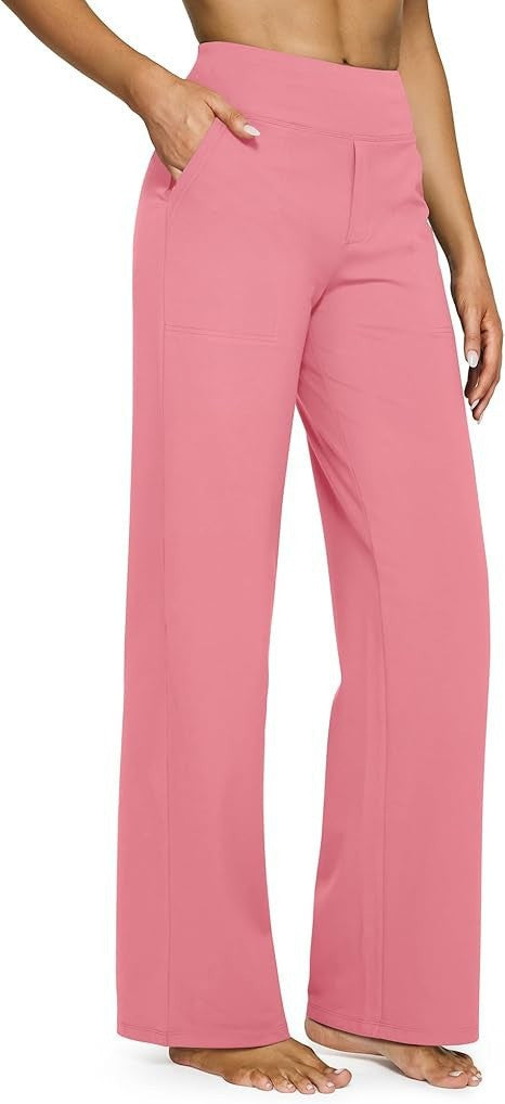 Damen nan weit geschnittene Palazzo-Hose mit hochgeschnittenem Komfortbund und Eingrifftaschen R&B