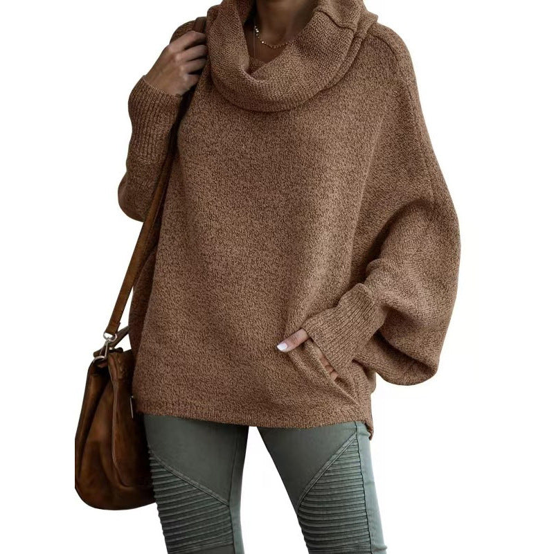 Damen Oversized Strickpullover mit Rollkragen R&B