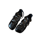 Damen elegante Ballerinas mit modischem Riemchen und dekorativen Blumen-Details R&B