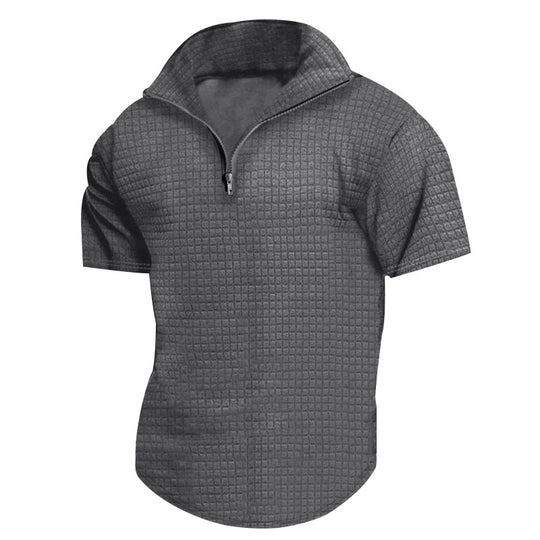 Herren konvertible Kurzarmjacke mit Reißverschluss und strukturiertem Design R&B