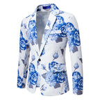 Herren eleganter Blazer mit floralem Design R&B
