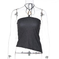 Damen Trägershirt mit asymmetrischem Schnitt und Punktmuster R&B