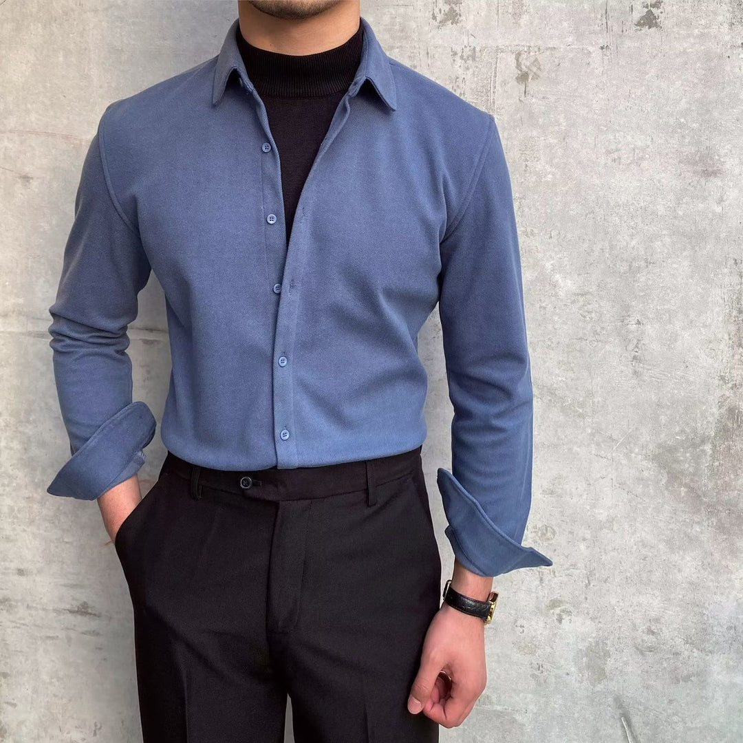 Herren Elegantes Langarmhemd R&B