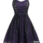 Damen Skaterkleid mit Spitzenoberteil und Schnürdetails R&B