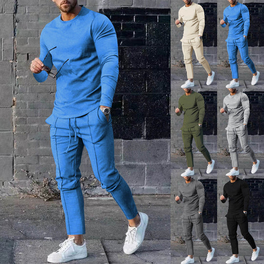 Herren Funktionales Langarmshirt und bequeme Jogginghose Set R&B