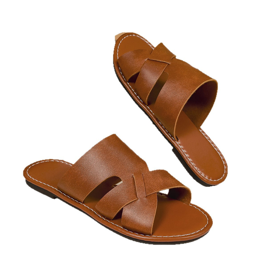 Damen Offene Riemchen-Sandaletten mit eleganter Kreuz-Design R&B