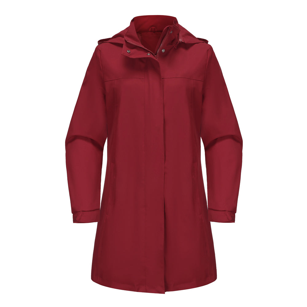 Damen funktionale Übergangsjacke mit verstellbarem Kapuzenkragen und praktischen Taschen R&B