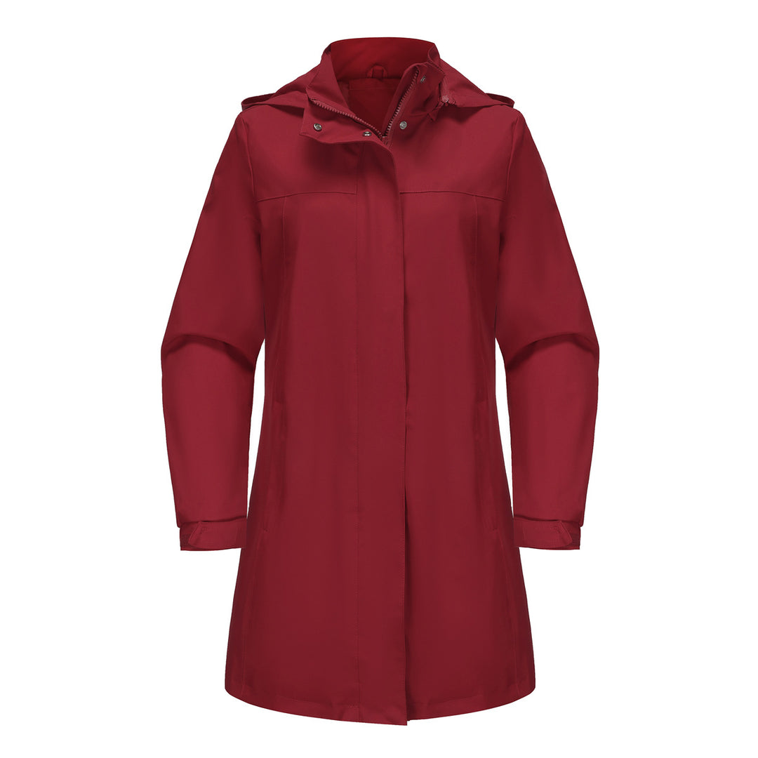 Damen funktionale Übergangsjacke mit verstellbarem Kapuzenkragen und praktischen Taschen R&B