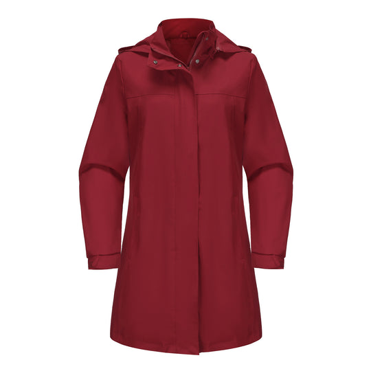 Damen funktionale Übergangsjacke mit verstellbarem Kapuzenkragen und praktischen Taschen R&B