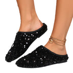 Damen Glitzernde Slippers mit funkelnden Pailletten und weichem Innenmaterial R&B