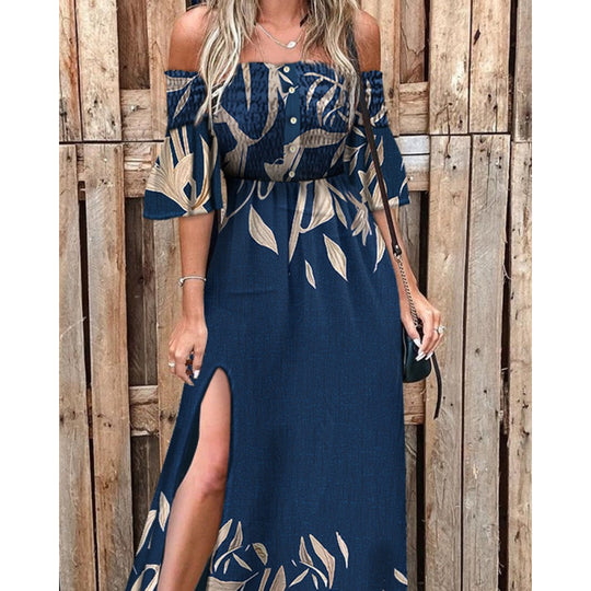 Damen Blumen Maxi Kleid R&B