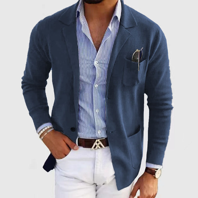 Herren eleganter Strickblazer R&B