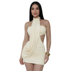 Damen Mini-Kleid mit trendigem Wickeldesign und eleganten Drapierungen R&B