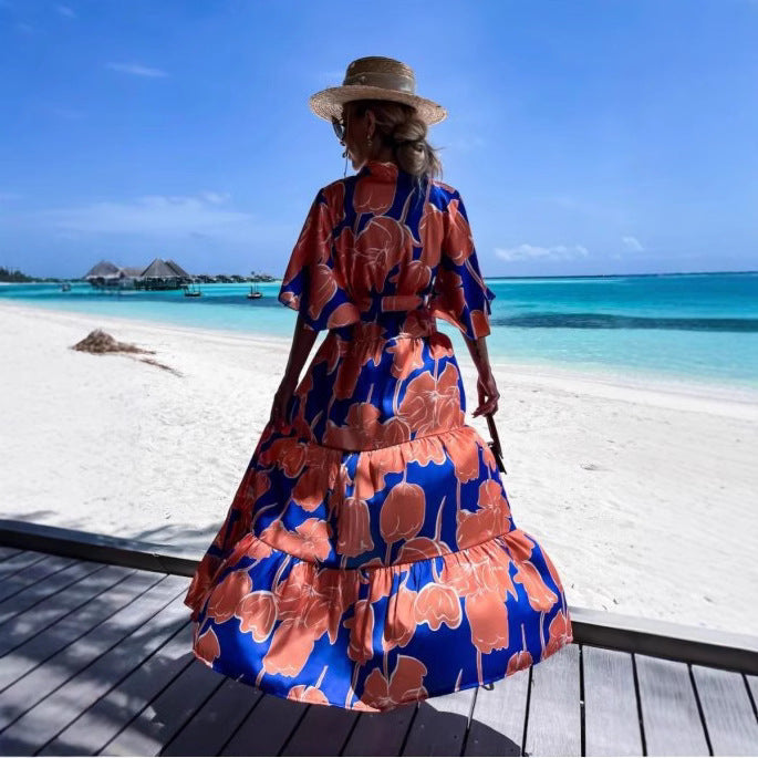 Damen eleganter Kimono mit floralem Design R&B