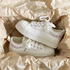 Damen Modische Plateau-Sneaker mit floralen Applikationen und atmungsaktiver Sohle R&B